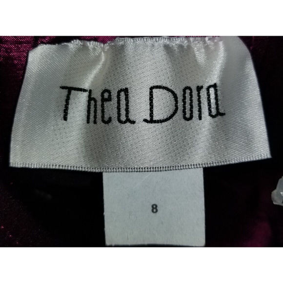 NWOT Womens Dress-THEA DORA-purple stretch w/boning strapless-8 - Picture 6 of 6